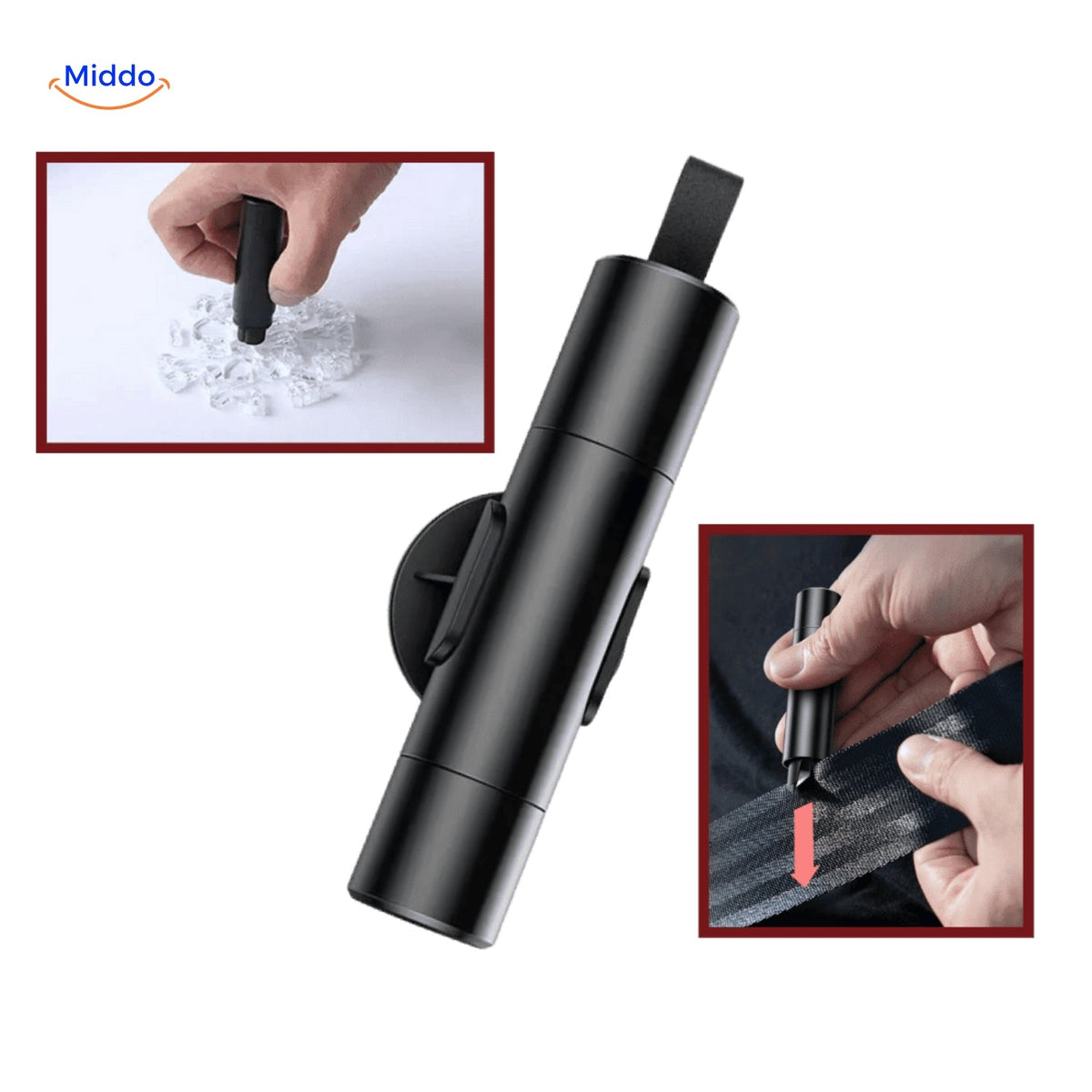 2-In-1 Noodgereedschap - Ruitentikker & Veiligheidsgordelsnijder