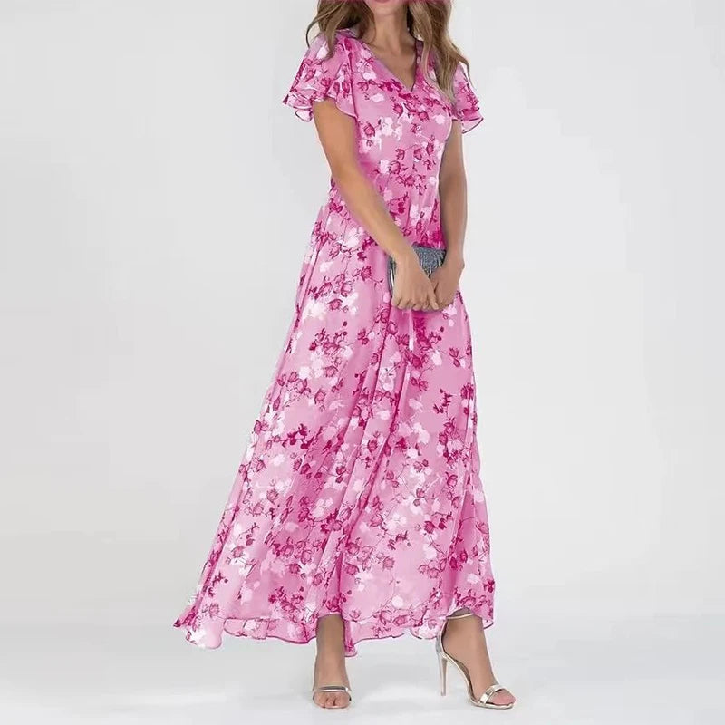 A-lijn maxi-jurk met bloemenprint voor dames