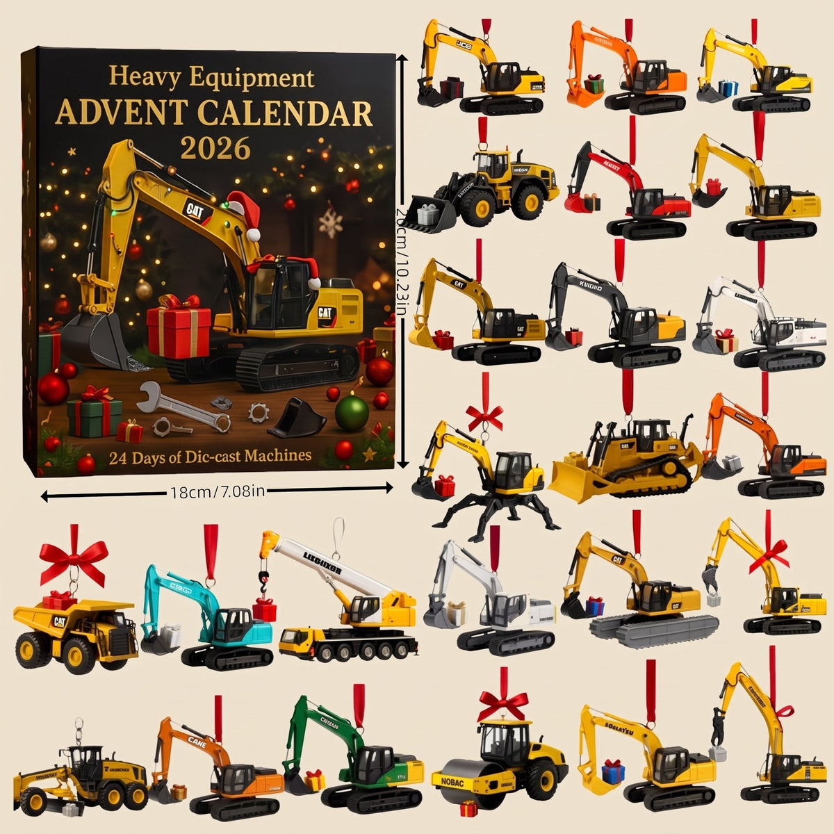 Adventskalender met bouwmachines 2026