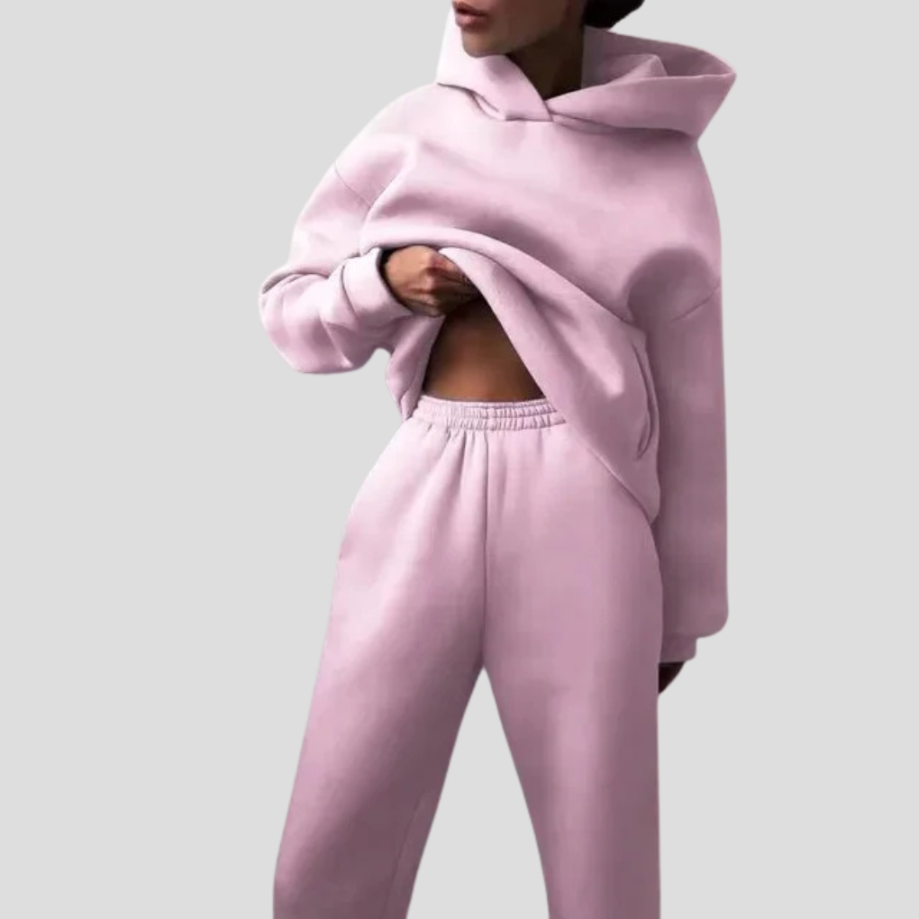 Dames Trainingspak met Hoodie & Joggingbroek – Comfortabele Winter Loungekleding Set