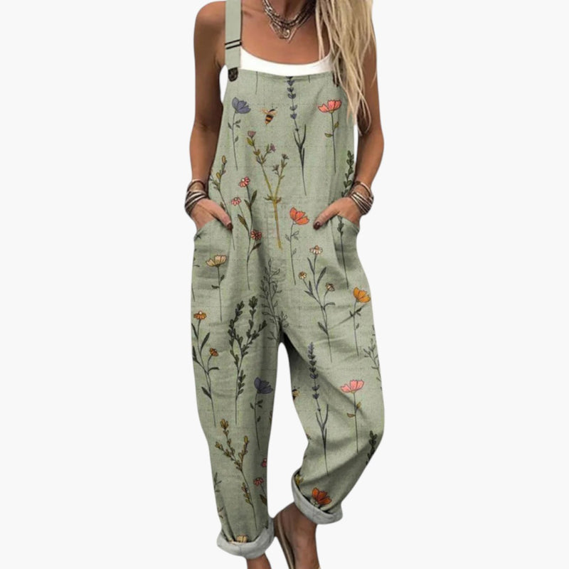 Damesjumpsuit met print en wijde pijpen