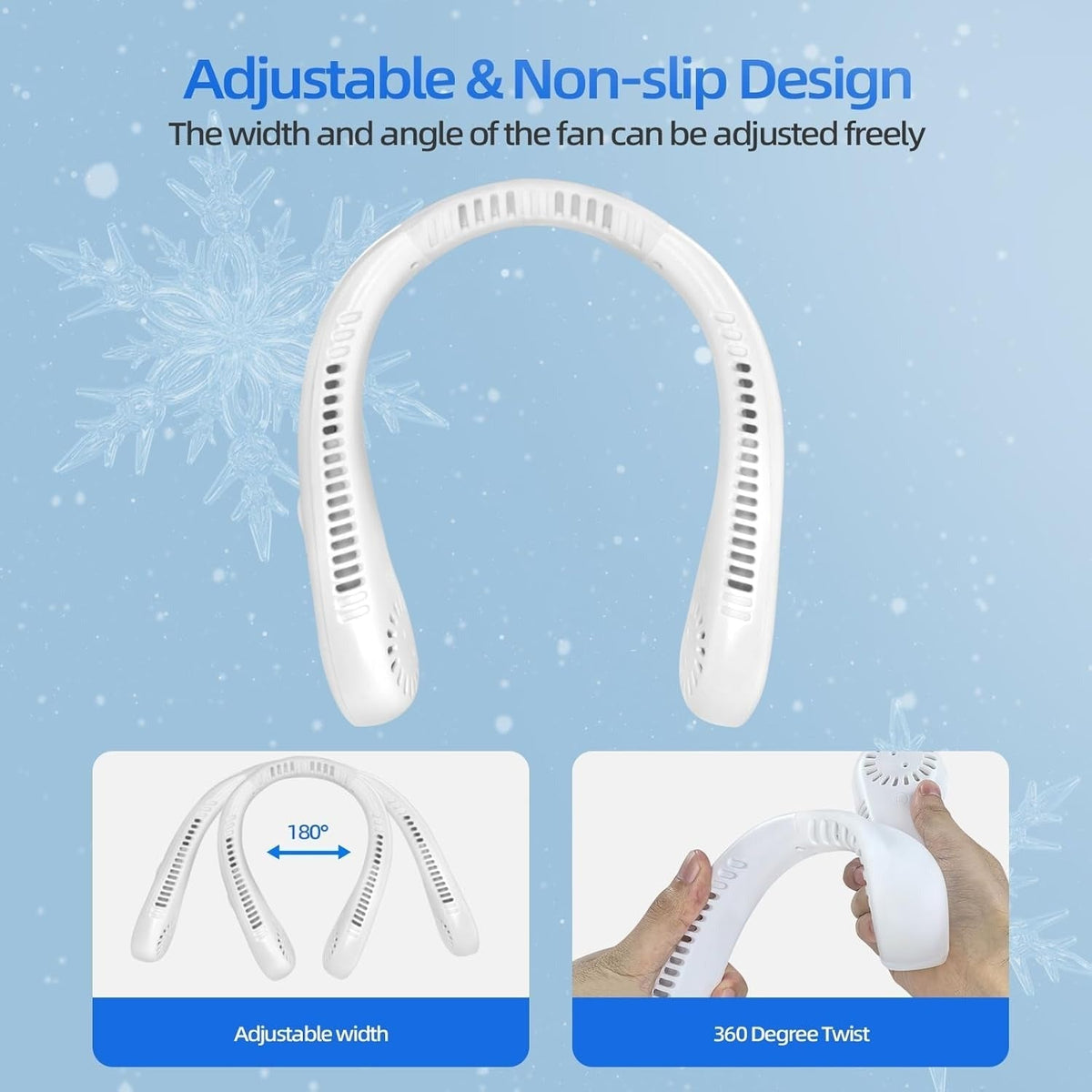 Draagbare nekventilator met koeling en 5 snelheden - bladloos ontwerp voor unisex