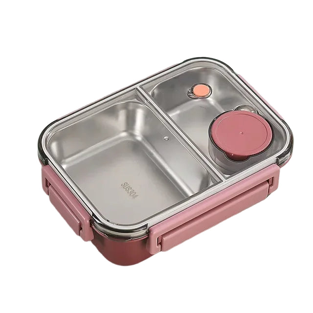 Geïsoleerde roestvrijstalen lunchbox met bento-design