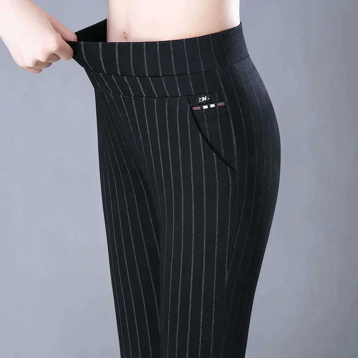 Gestreepte pantalon met hoge taille voor dames