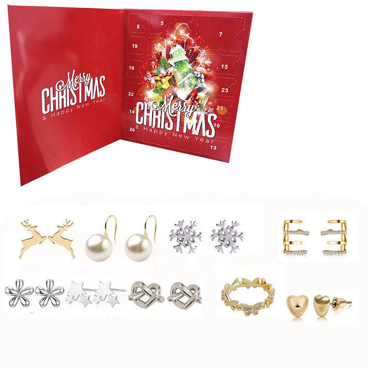 Gouden/zilveren sieradenadventskalender