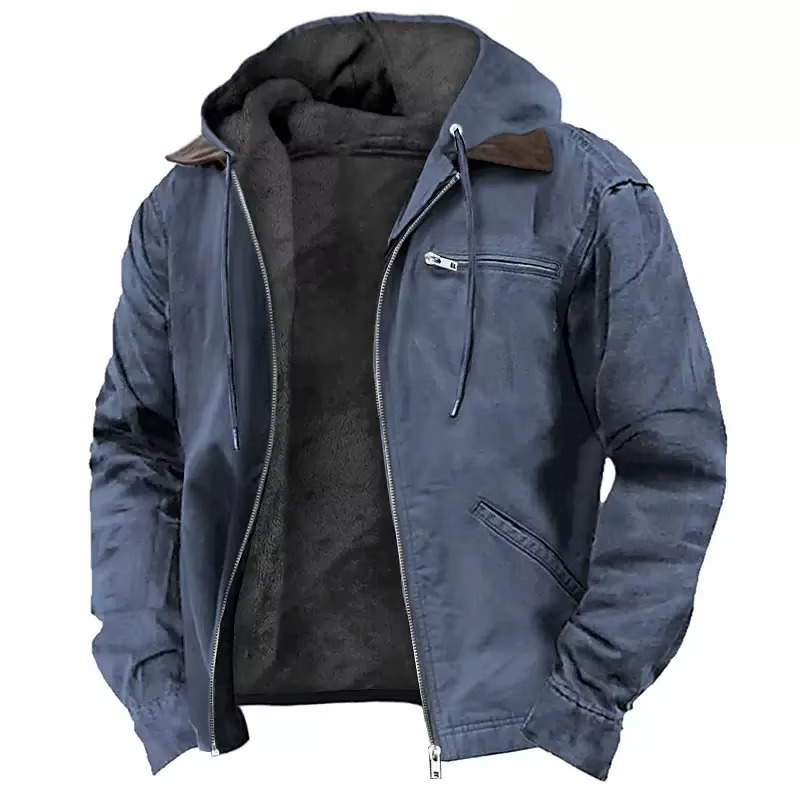 Heavy Duty Werkjas met Capuchon voor Heren – Warm, Duurzaam en Losvallend voor de Herfst en Winter