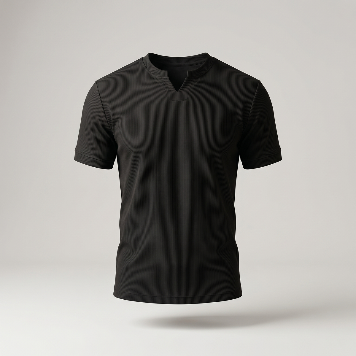 Heren T-shirt van katoenmix met V-hals | Lichte casual zomertop