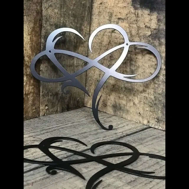 Infinity-hart wanddecoratie - IJzer, Parelmoer