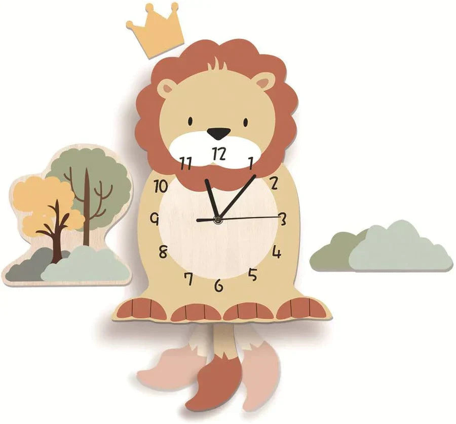Interactieve Kinderwandklok met Slinger en Dierenmotief - Vrolijke Kinderklok