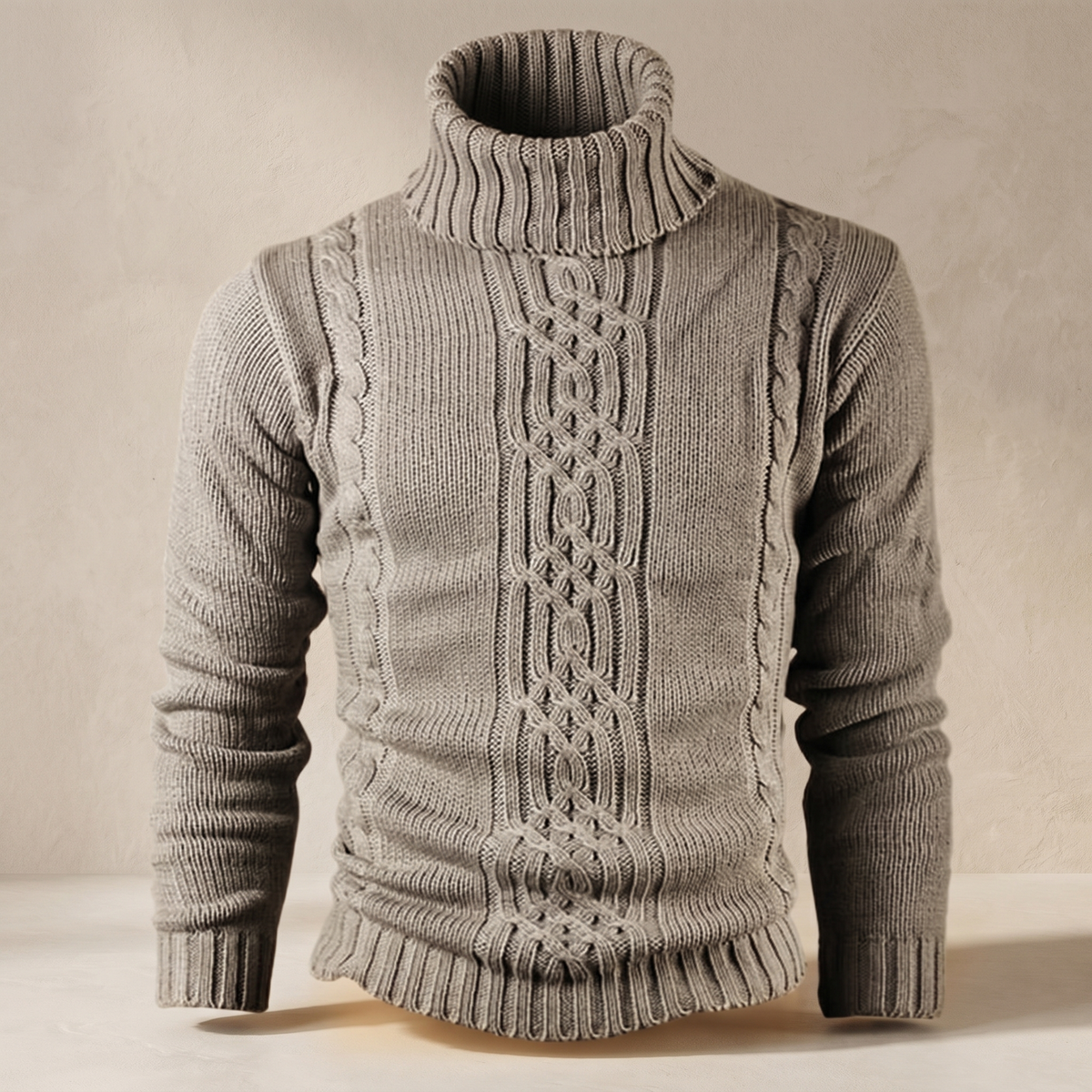 Katoenen gebreide kabeltrui voor heren | Warme casual winterpullover