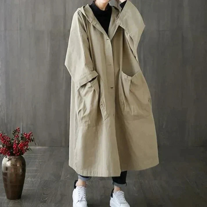 Klassieke oversized trenchcoat voor dames met riem