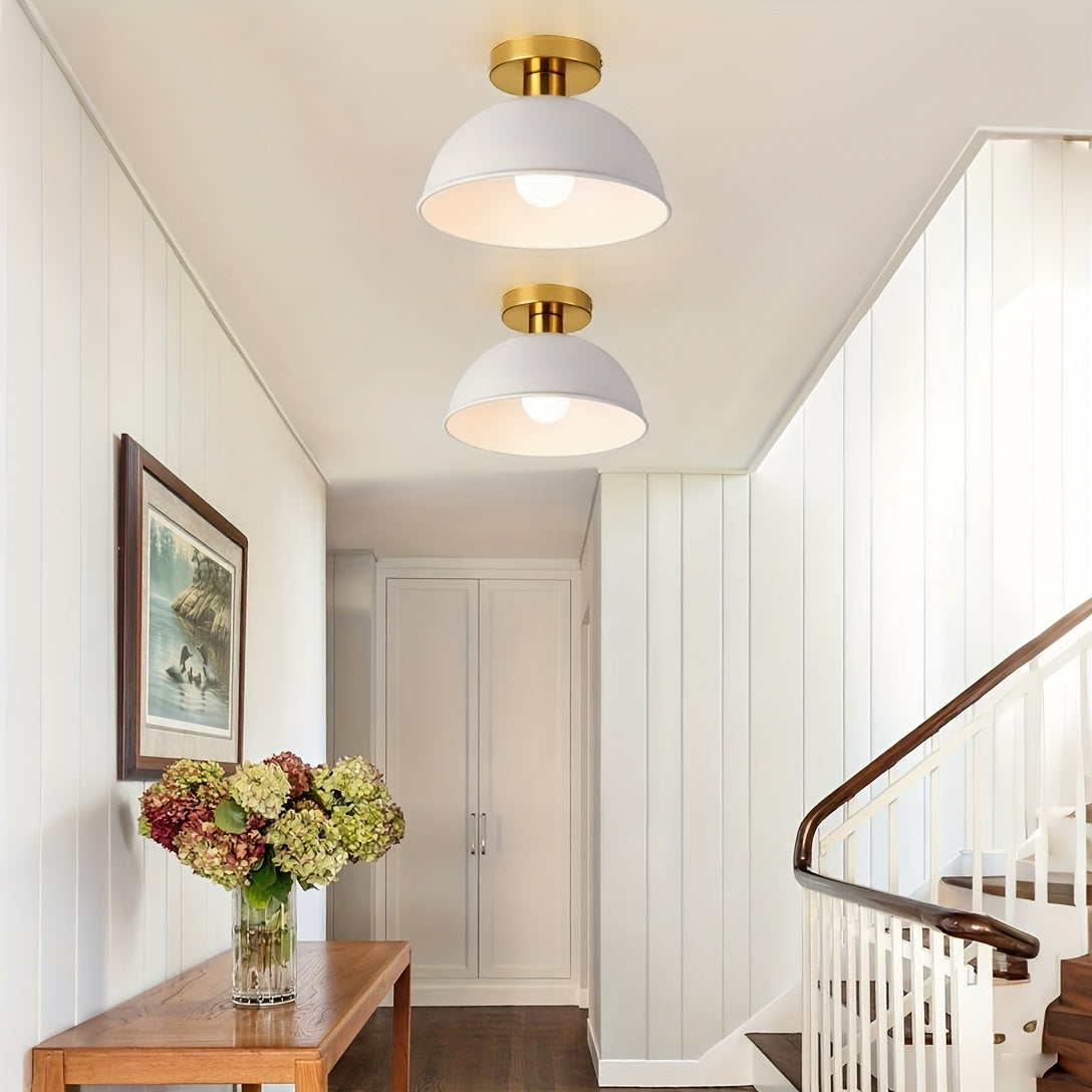 Moderne semi-inbouw plafondlamp | Matte metalen afwerking