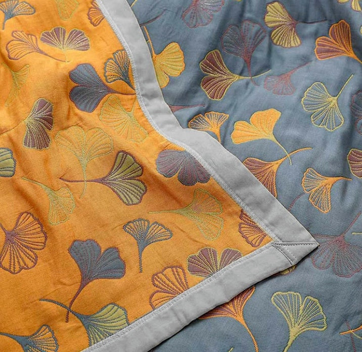 Plaid met ginkgobladeren