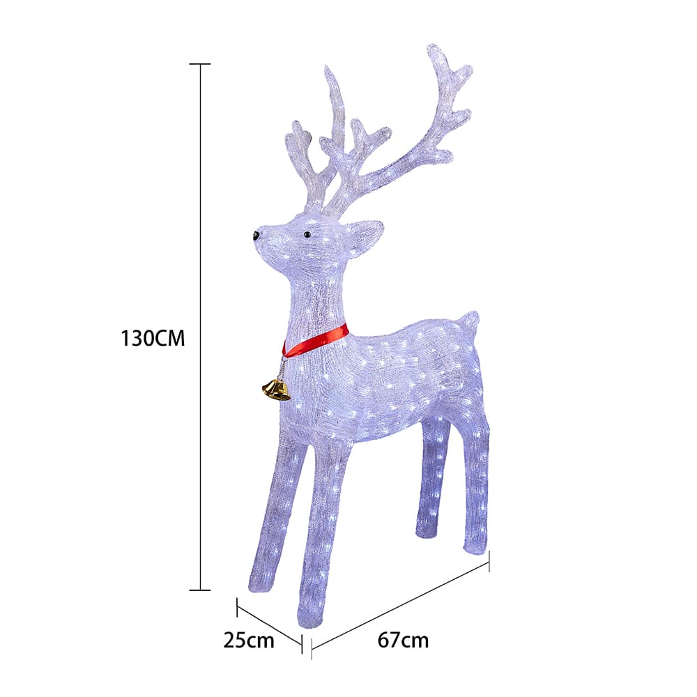 Rendier van acryl met ledverlichting - hoogte 130 cm