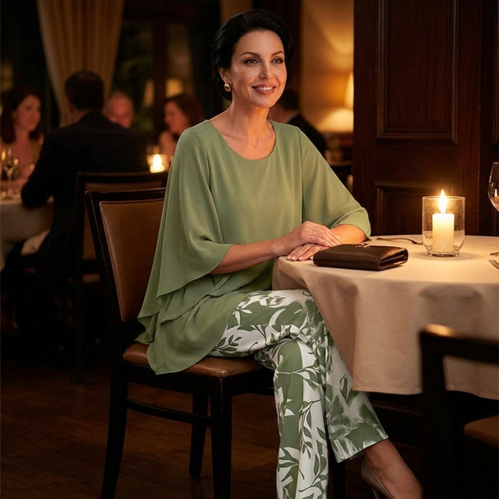 Soepelvallende tweedelige set