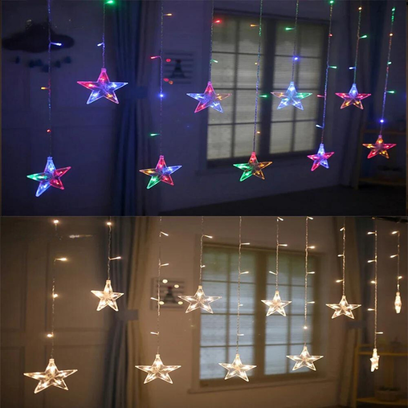 Ster- en maanvormige slinger voor feestdecoratie