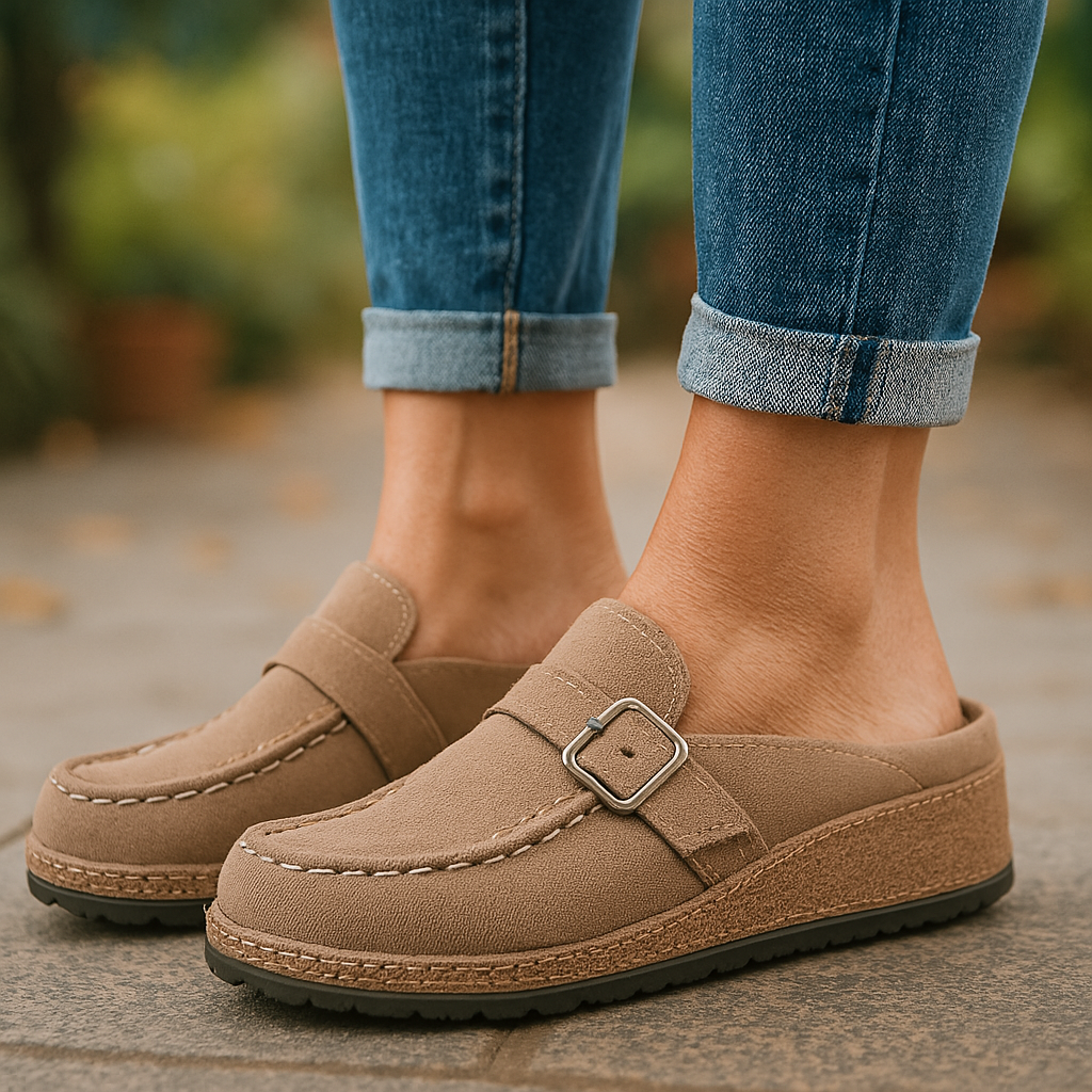 Suède instappers voor dames in retrostijl voor comfortabel dragen