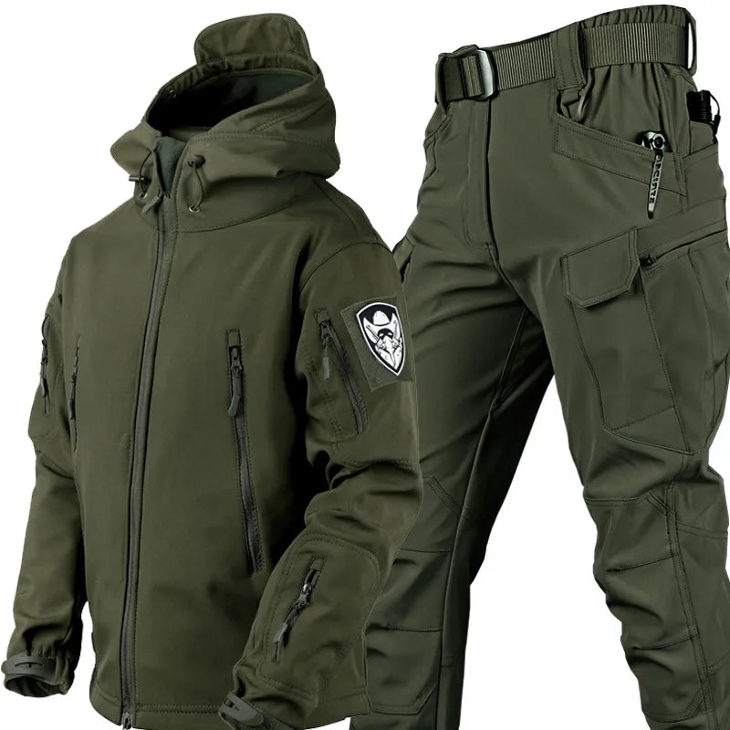 Tactische outdoor set voor heren | Waterdichte & winddichte jas & broek