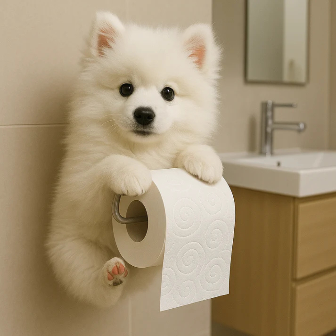 Toiletpapierhouder - Wandhouder in Speels Hondendesign