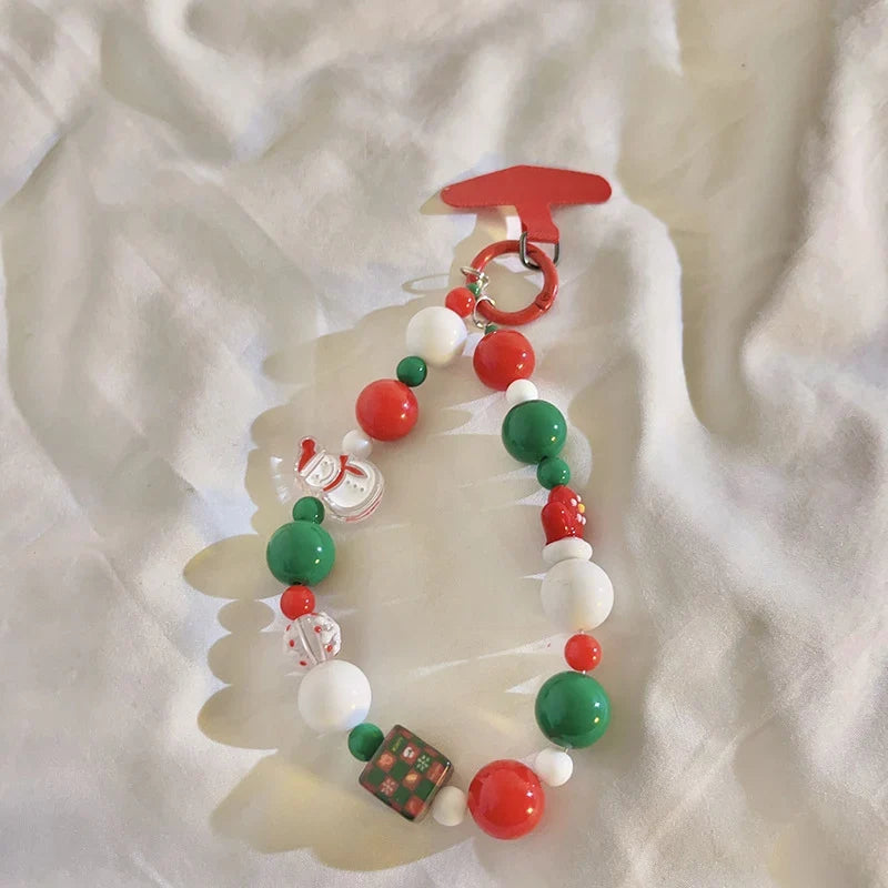 Unisex sleutelhanger met kerstthema en kralenhanger