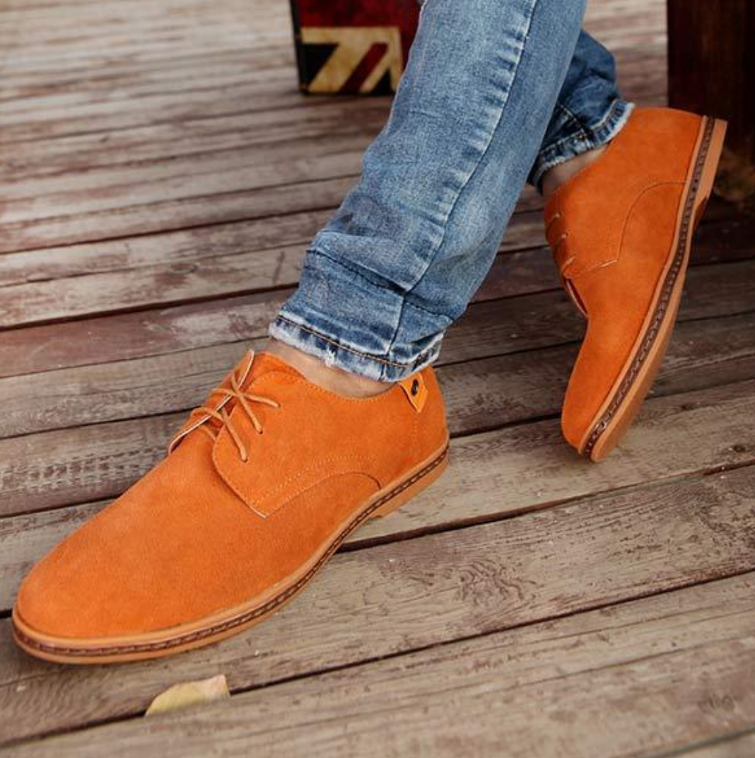Vegan suède oxfords voor heren met veters