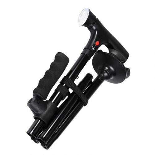 Wandelstok met ledverlichting en dubbele handgreep voor zelfstandige mobiliteit