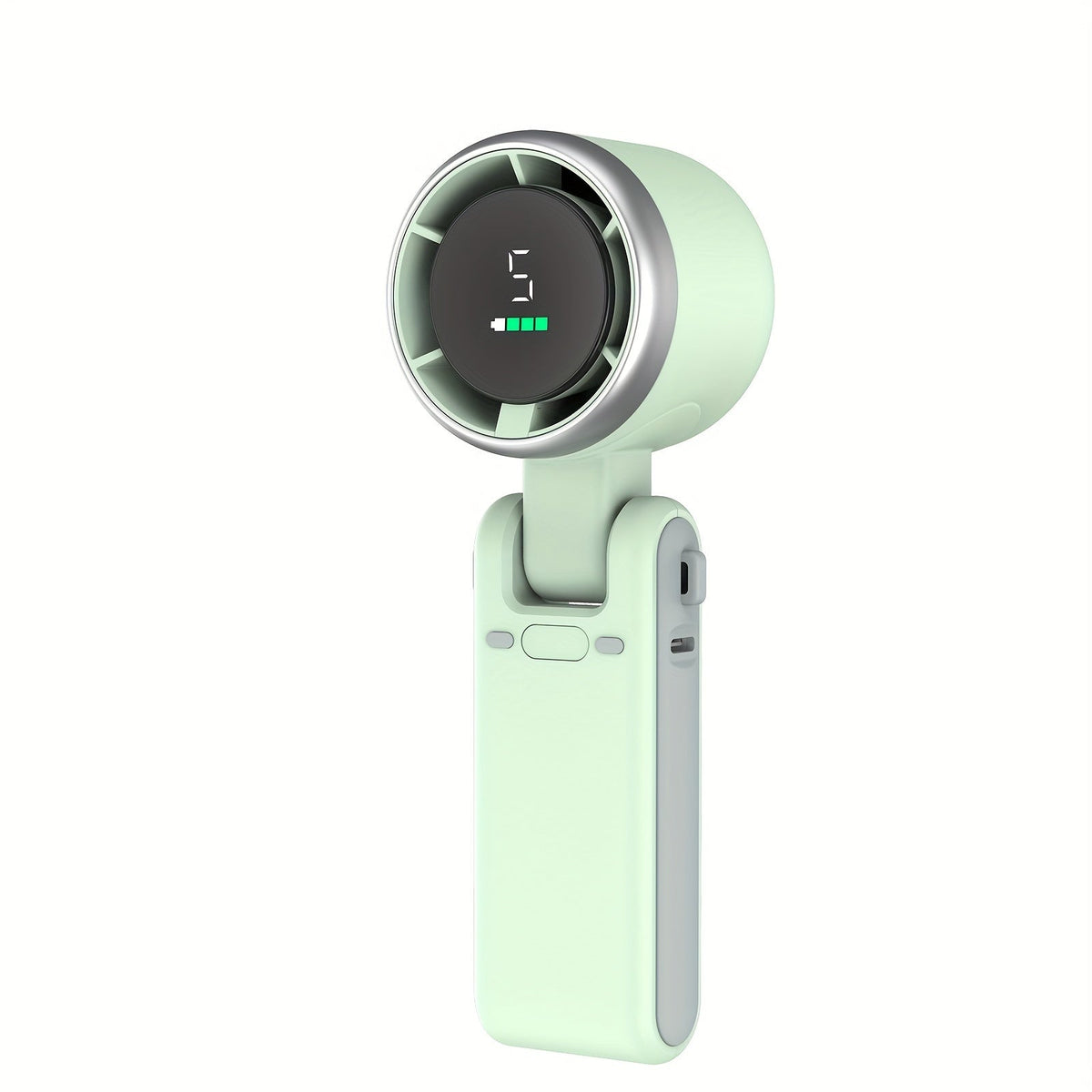 12-Uurs turbo handventilator met led-licht - Koelventilator op batterij met 5 snelheden, 3-in-1 luchtturbotechnologie - Compact ontwerp voor outdoor, reizen en dagelijks gebruik