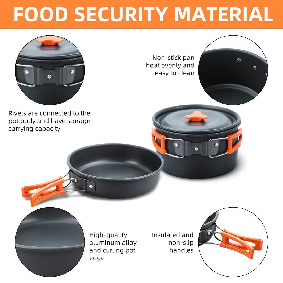 17-Delige kook- en servies-set voor camping