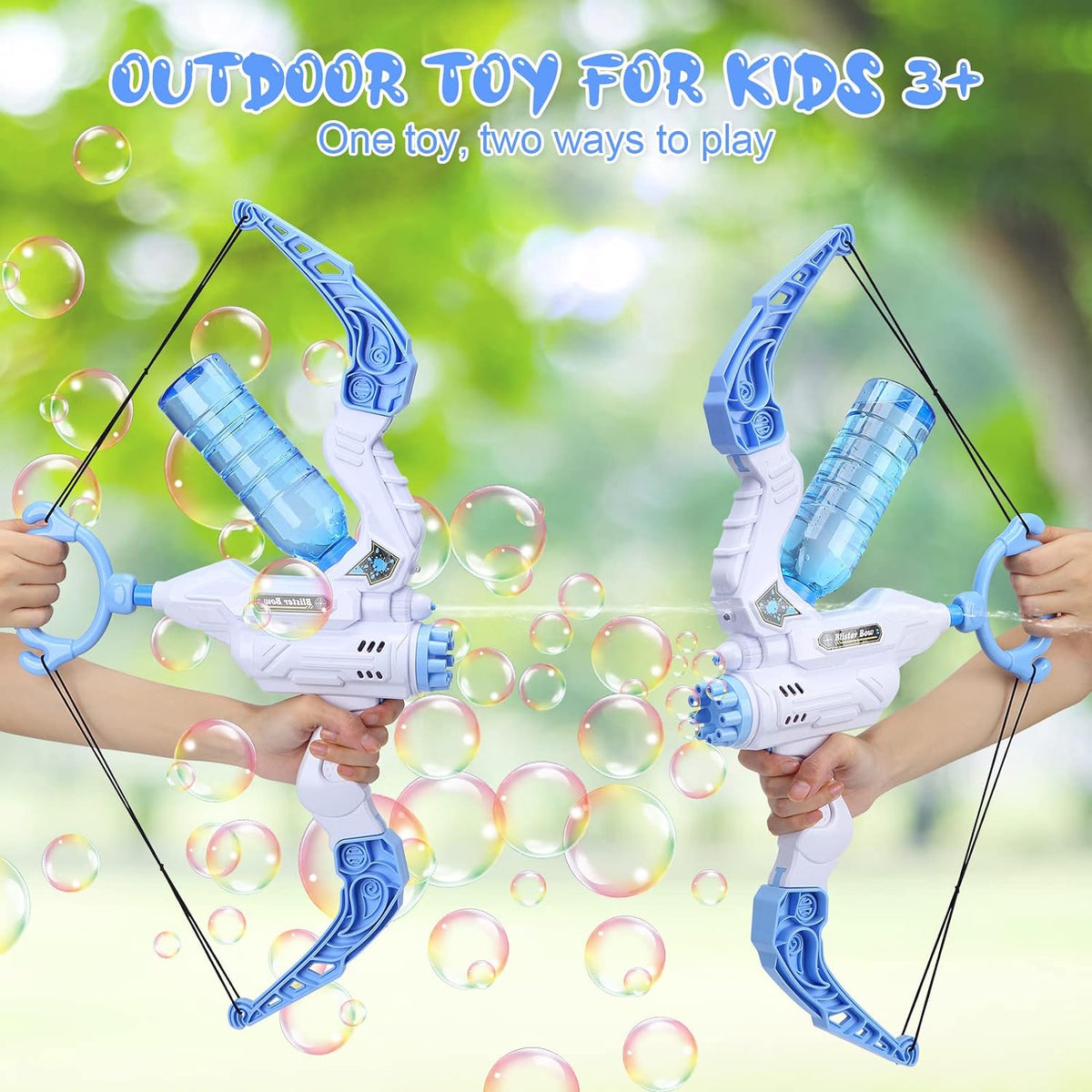 2-In-1 Bellenblaasmachine en Waterpistool Boog Speelgoed voor Kinderen - Buiten