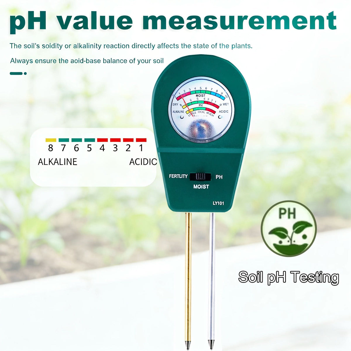 3-In-1 bodemtester voor vocht, voedingsstoffengehalte en pH-waarde voor gezonde planten