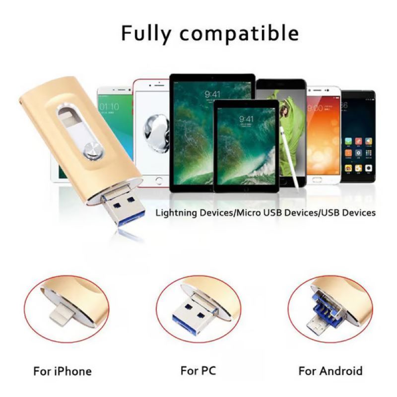 3-In-1 usb-stick met grote capaciteit voor mobiele telefoon en computer