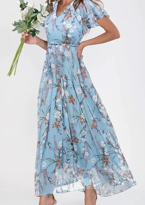 A-lijn maxi-jurk met bloemenprint voor dames