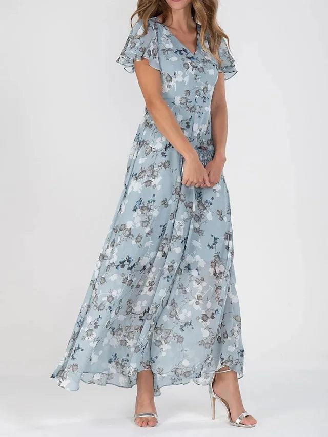 A-lijn maxi-jurk met bloemenprint voor dames