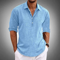 Ademend linnen poloshirt voor heren met een casual pasvorm
