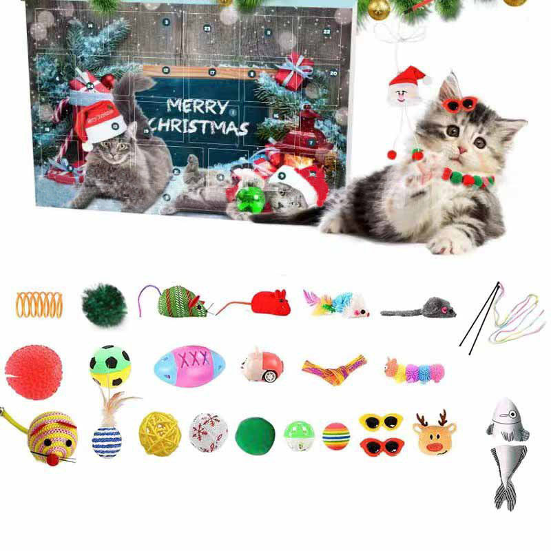 Adventskalender - 24 kattenspeeltjes als verrassing - Aftellen naar kerst voor katten