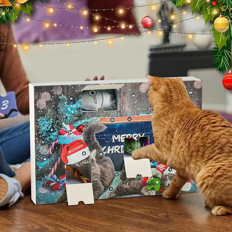 Adventskalender - 24 kattenspeeltjes als verrassing - Aftellen naar kerst voor katten