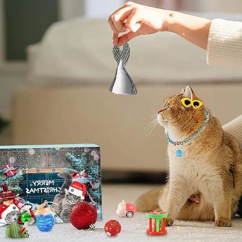 Adventskalender - 24 kattenspeeltjes als verrassing - Aftellen naar kerst voor katten