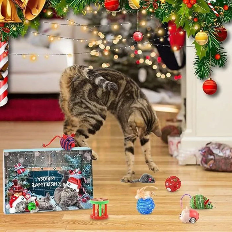 Adventskalender - 24 kattenspeeltjes als verrassing - Aftellen naar kerst voor katten