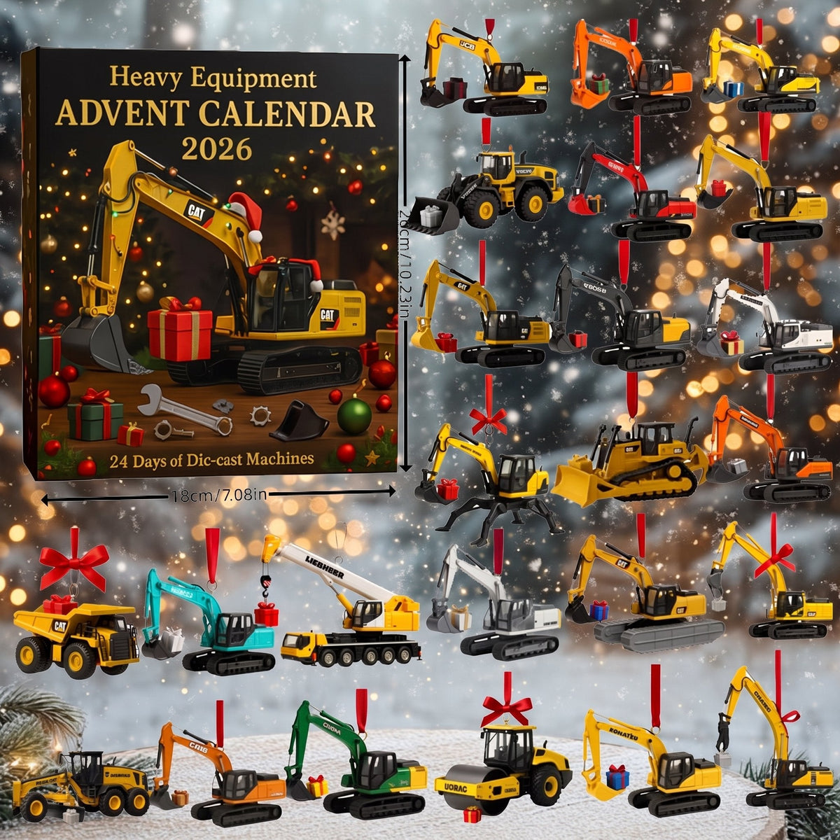 Adventskalender met bouwmachines 2026
