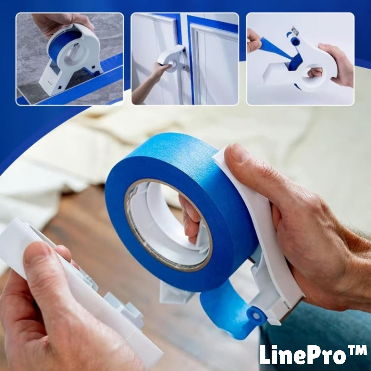 Afplaktape-applicator voor strakke verfranden – voor muren
