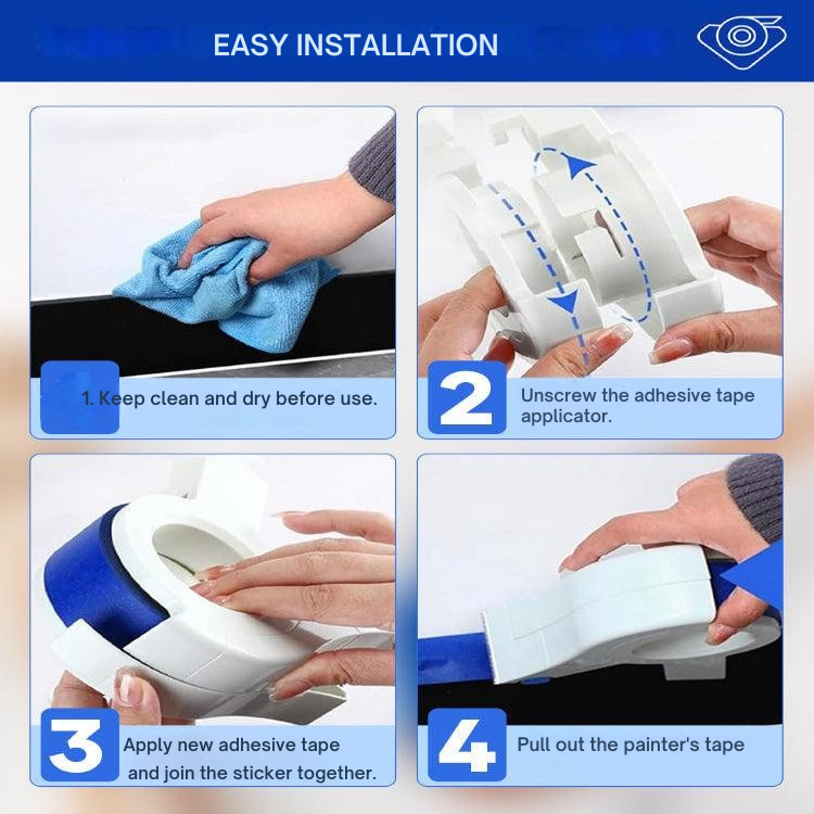 Afplaktape-applicator voor strakke verfranden – voor muren