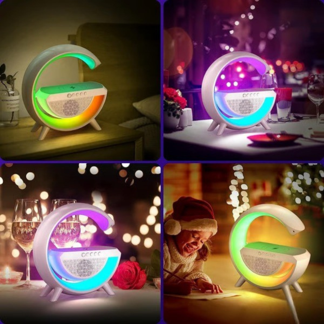 Wekkerlamp met muziek, sfeerverlichting en draadloze oplader