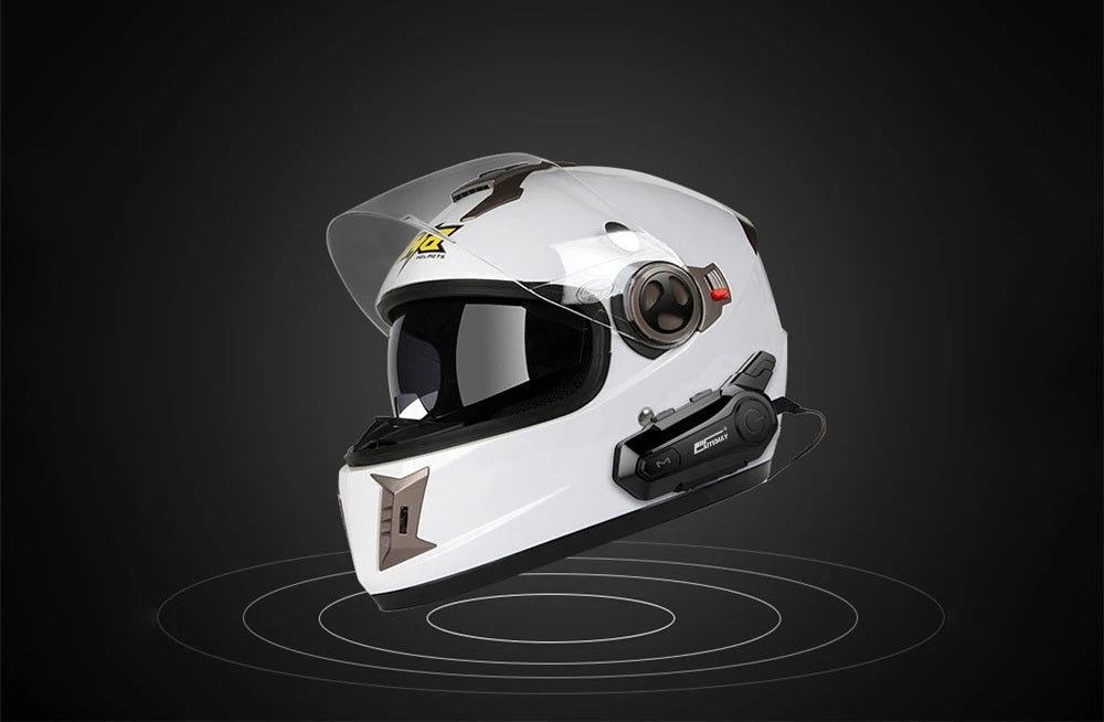Bluetooth motorhelm intercom - draadloze intercom met 1000 m bereik, handsfree bellen, haarscherp geluid voor 2 rijders voor reizen en avontuur