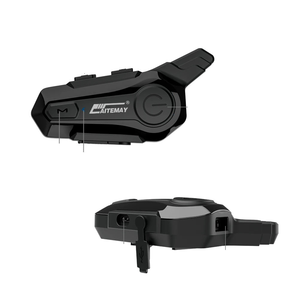 Bluetooth motorhelm intercom - draadloze intercom met 1000 m bereik, handsfree bellen, haarscherp geluid voor 2 rijders voor reizen en avontuur