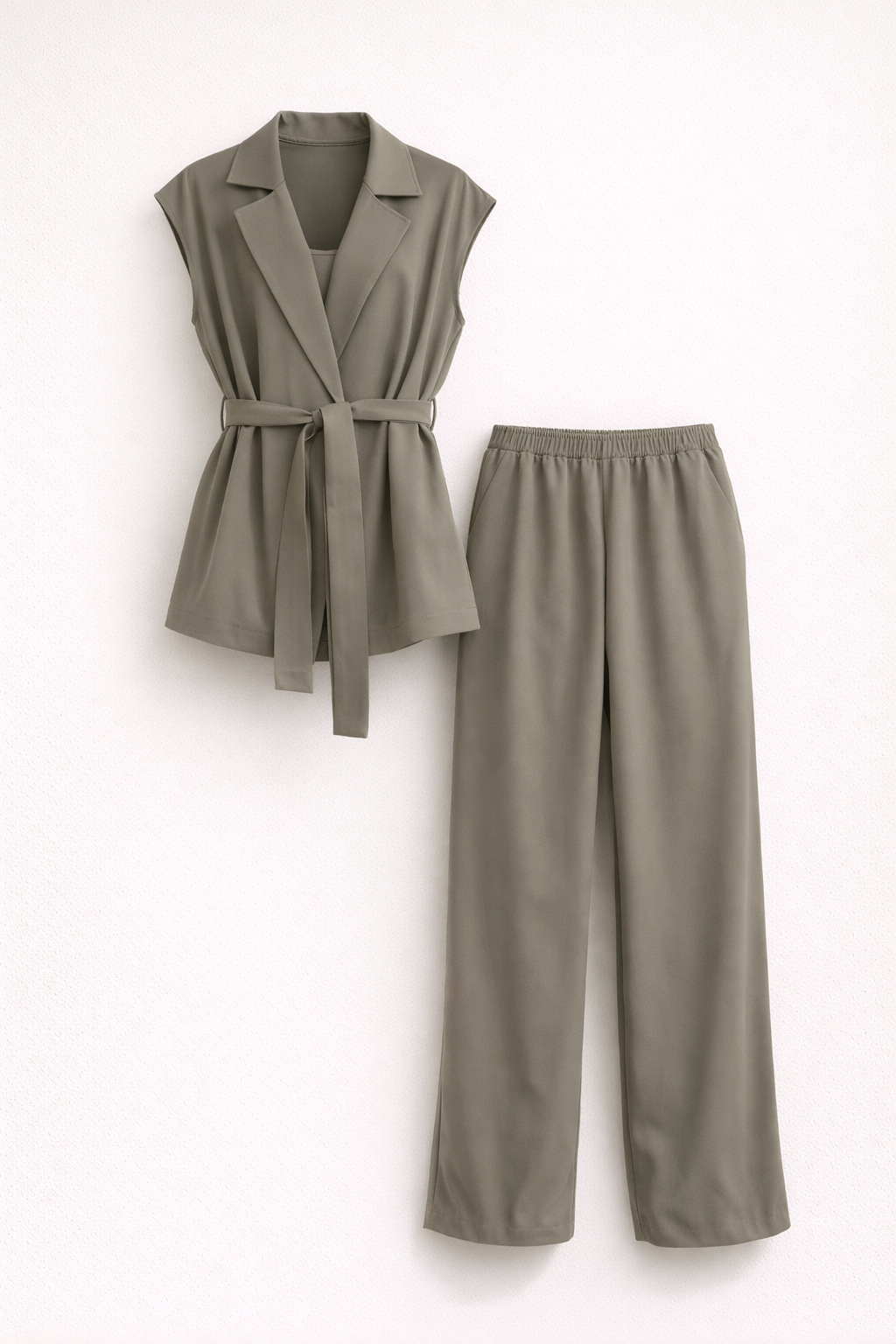 Casual damesco-ord set met ruime pasvorm en wijde pijpen