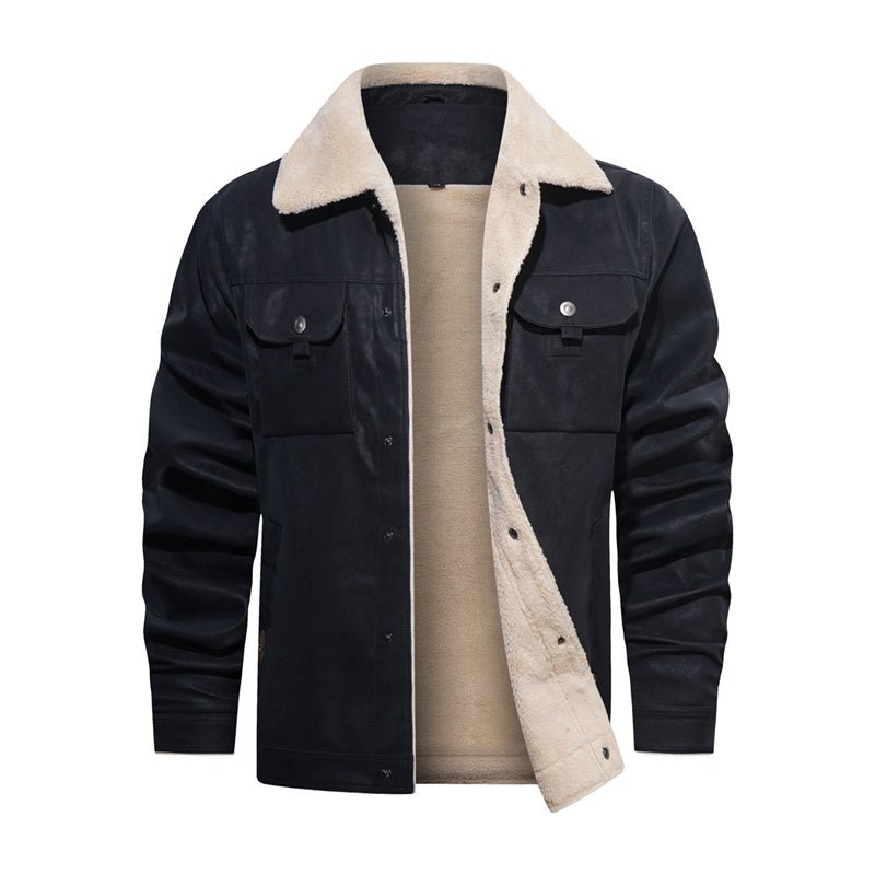 Casual herenjack met sherpakraag