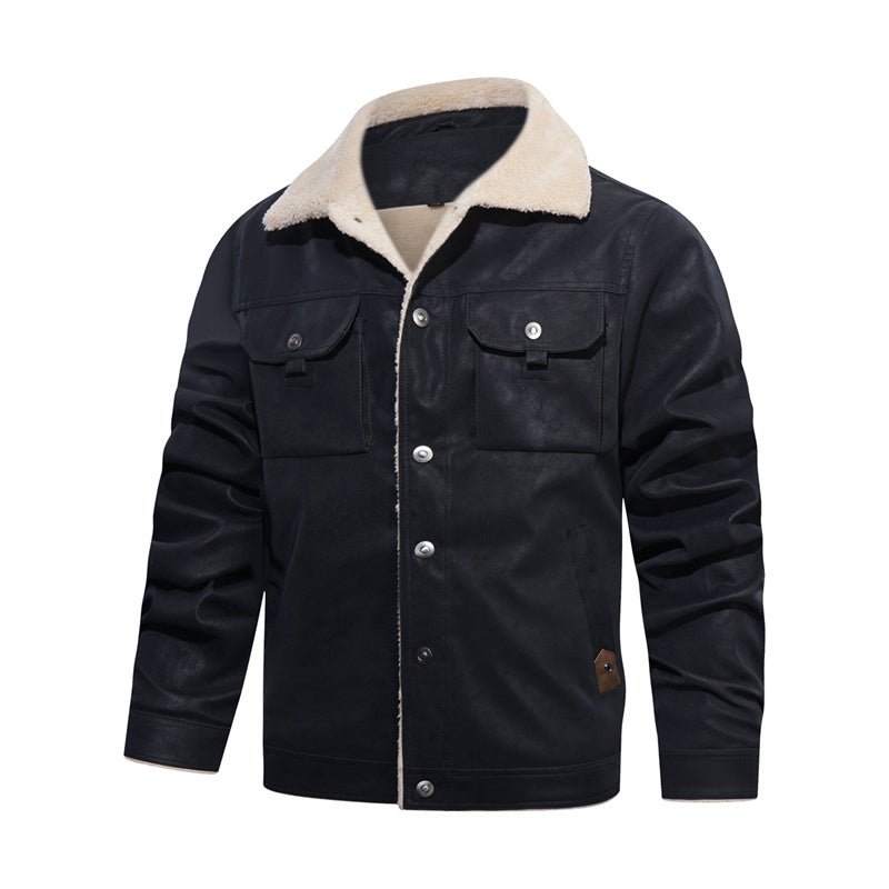 Casual herenjack met sherpakraag
