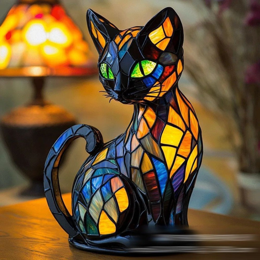 Charmant artistiek decoratief kattenbeeldje