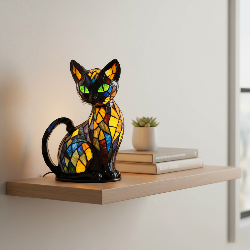 Charmant artistiek decoratief kattenbeeldje