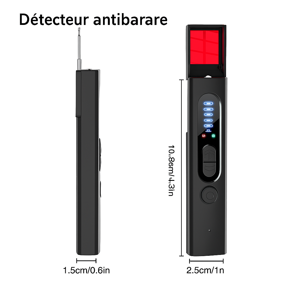 Compacte detector voor verborgen camera's en GPS-beveiliging